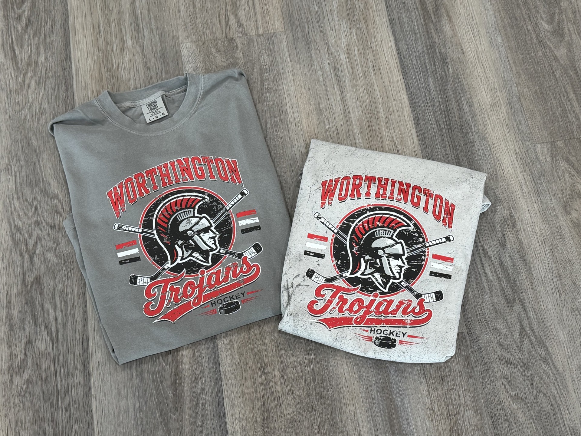 Vintage Trojan Hockey Colorblast Crewneck Sweatshirt (RIGHT SHIRT)