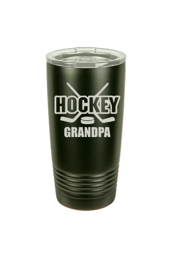 "Hockey Grandpa" 20 oz. PC Ringneck Tumbler with Clear Lid