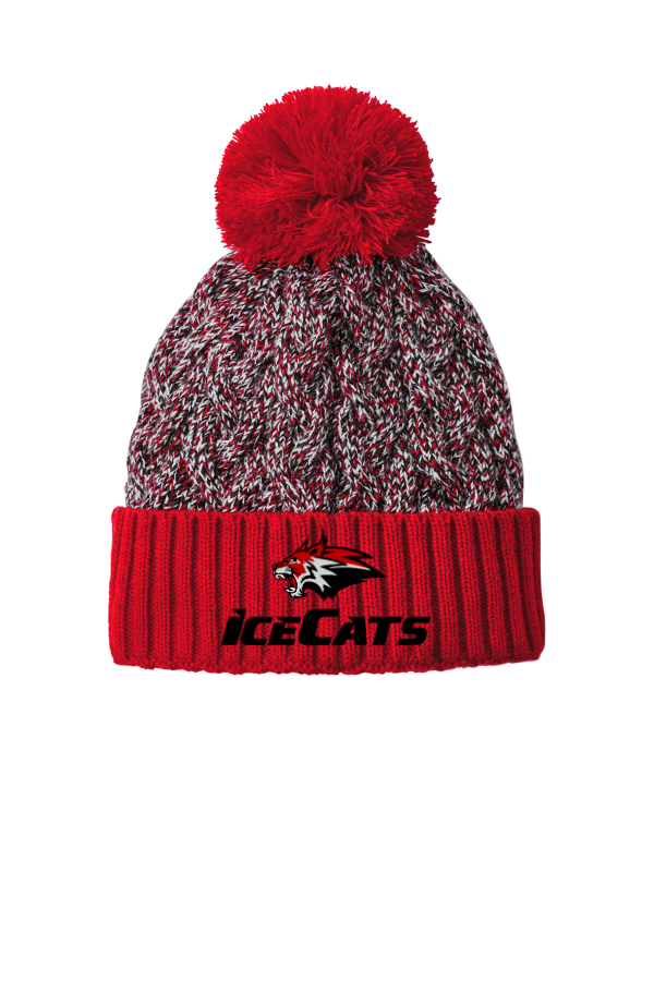 BV Ice Cats Marled Knit Pom Beanie STITCHED