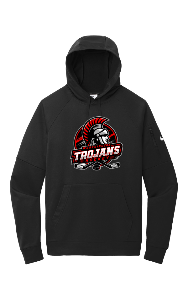 SCREEN PRINTED Trojan Hockey Therma-FIT Pocket Pullover Fleece Nike Hoodie
