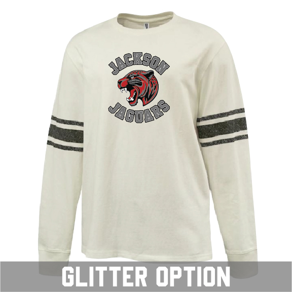 18  Heavyweight Crewneck Shirt with Black Sleeve Stripes