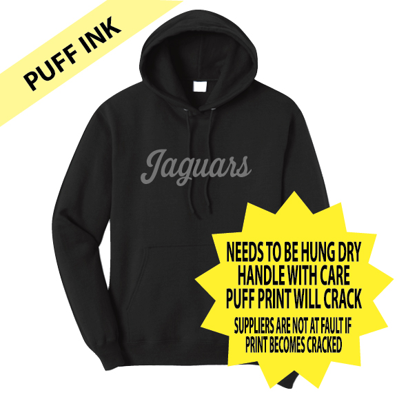 30   Hooded Pullover Sweatshirt with Puff Print Jaguars