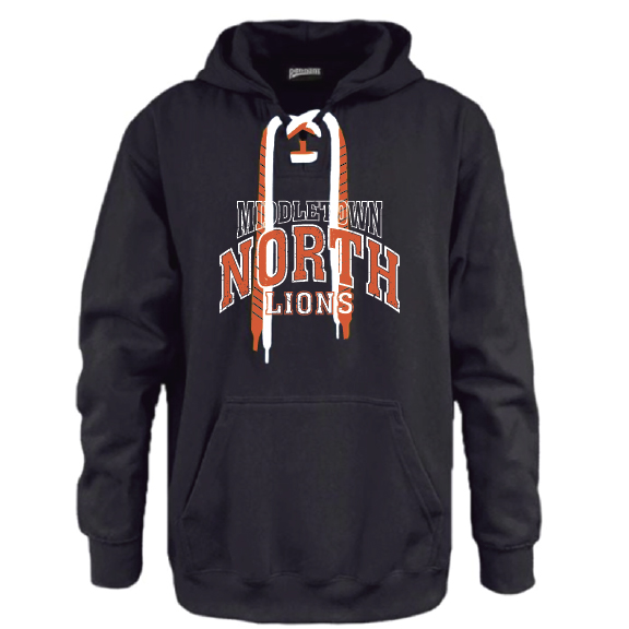 Lace Up Hooded Pullover Sweatshirt