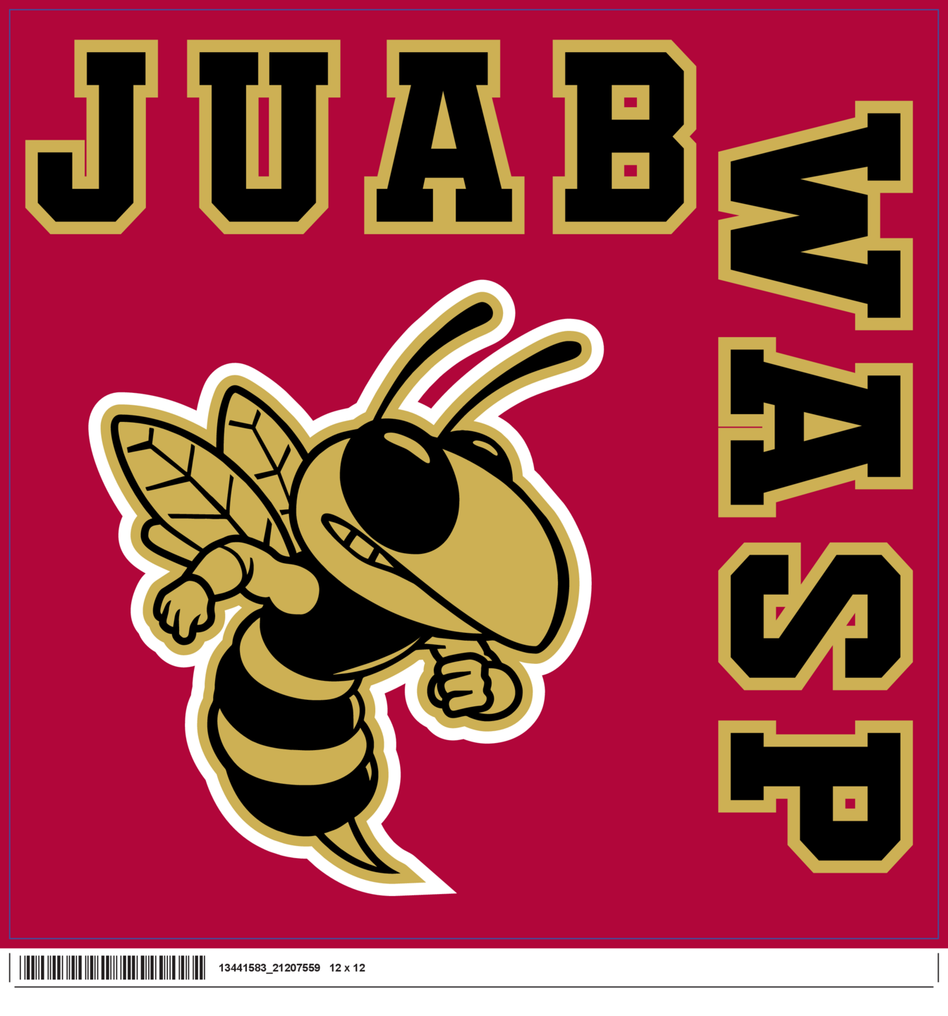 12" x 12" Juab Wasp Car Magnet