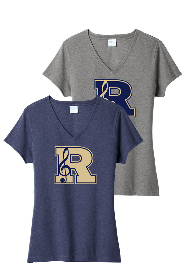 Big Band print Ladies V-Neck T-shirt - LPC455V
