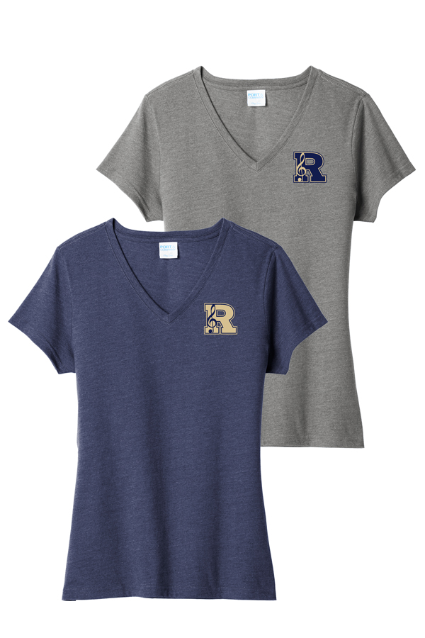 Left Chest Band print Ladies V-Neck T-shirt - LPC455V