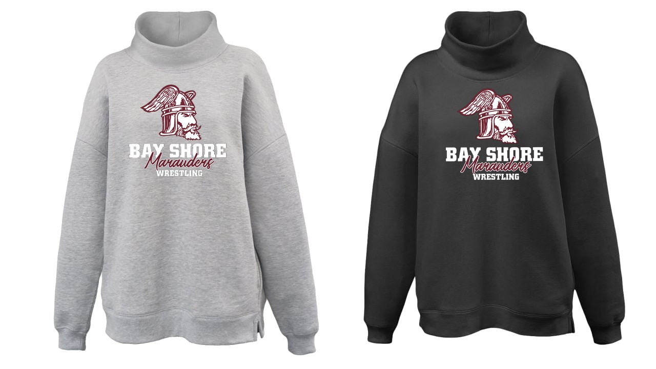 Ladies Mock Neck Oversized Sweatshirt
