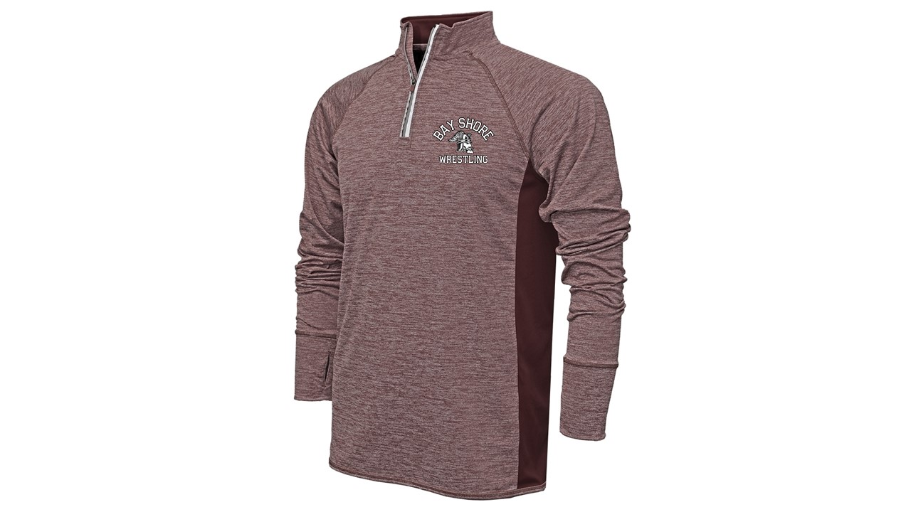 1/4 Zip Performance - Heather Maroon