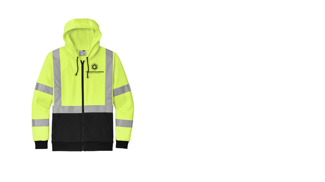 Safety CornerStone ANSI 107 Class 3 Heavy-Duty Fleece Full-Zip Hoodie