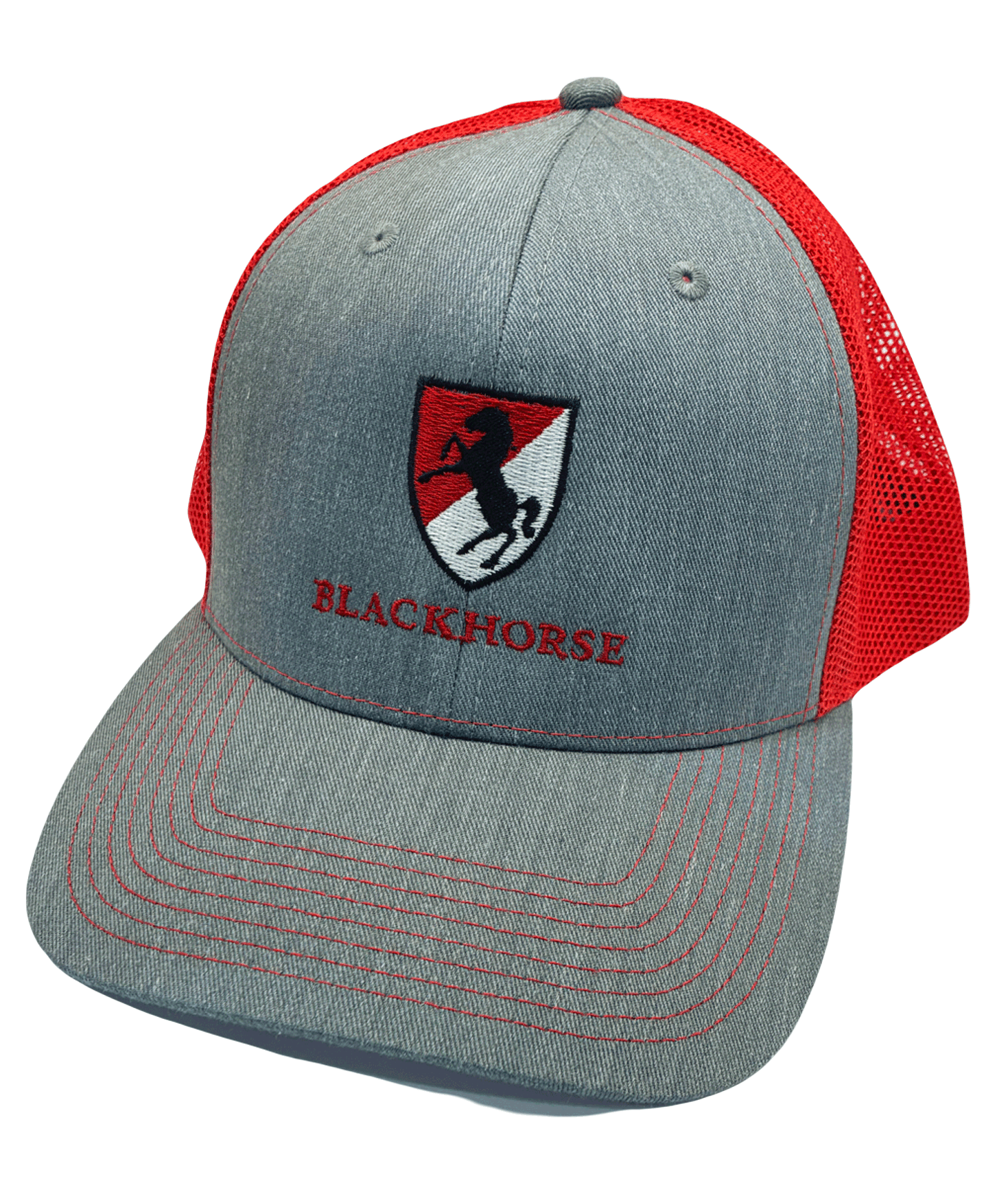 Trucker Cap Heather Grey and Red