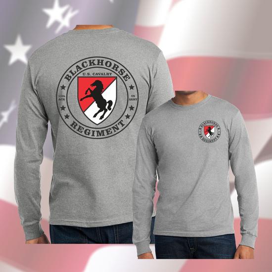 USA Made Cotton Tee - Grey - Long Sleeve