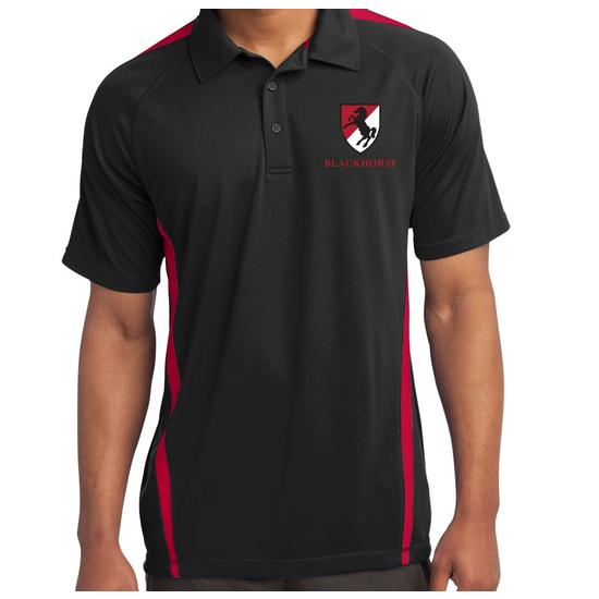 Micro Mesh Polo - Black with Red Trim
