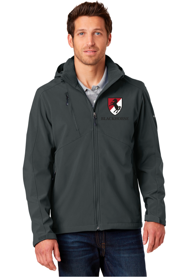 Eddie Bauer Hooded Soft Shell Parka with Blackhorse Embroidery