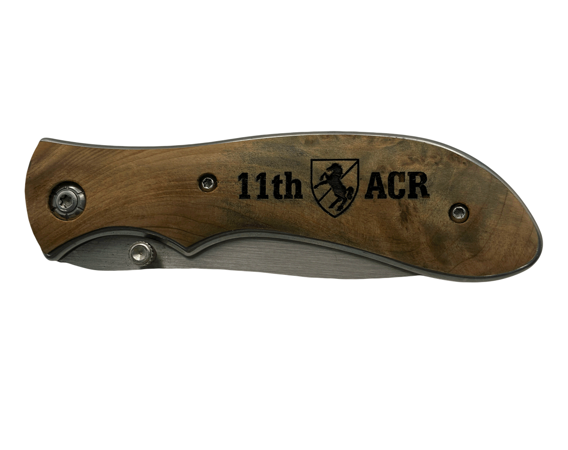 4" BURL WOOD FOLDING KNIFE