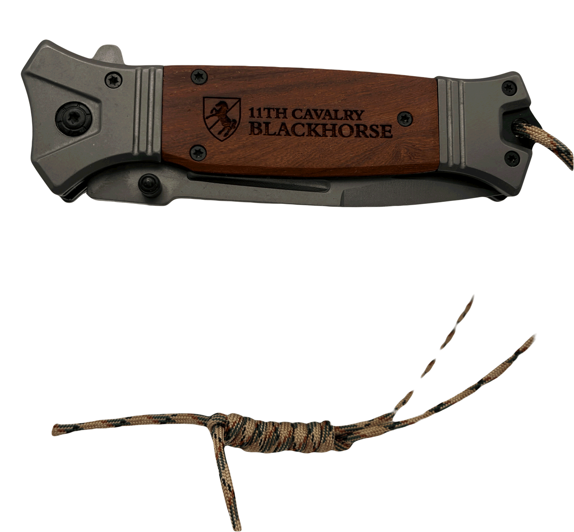 5" WOOD ENGRAVED TITANIUM LINER LOCK