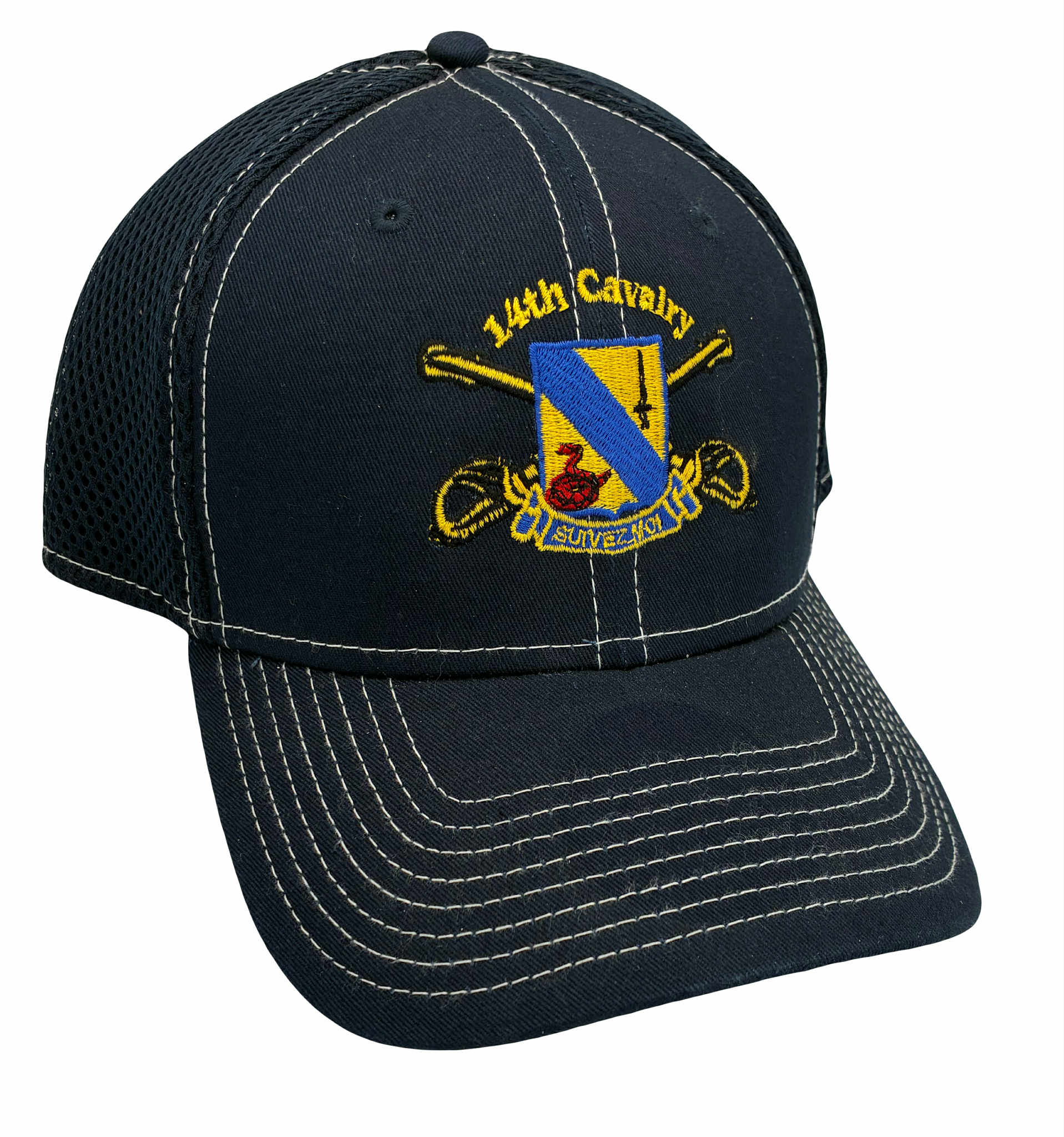 14th Stretch Mesh Contrast Stitch Cap