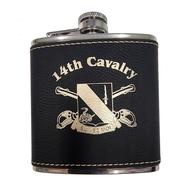 14th Cavalry Leatherette Flask