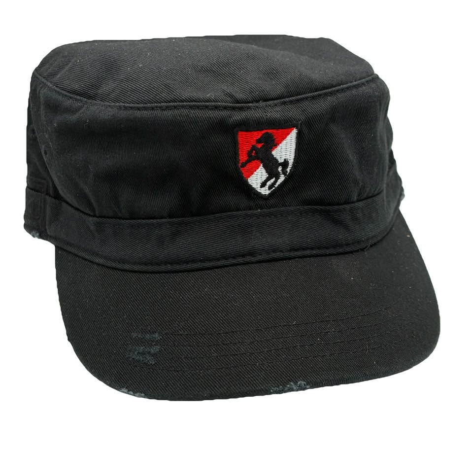 Military Distressed Cap - Black