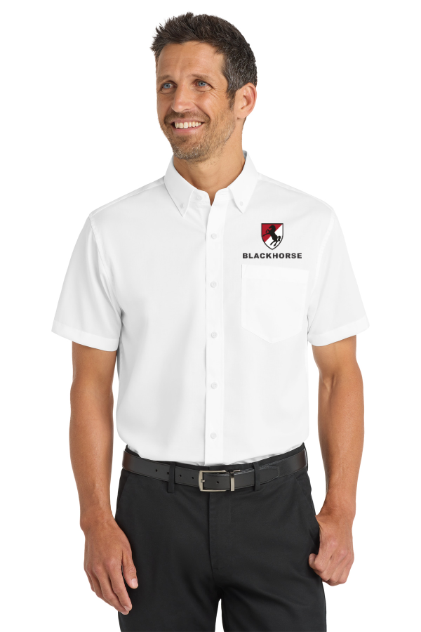 White Port Authority Short Sleeve Twill Shirt