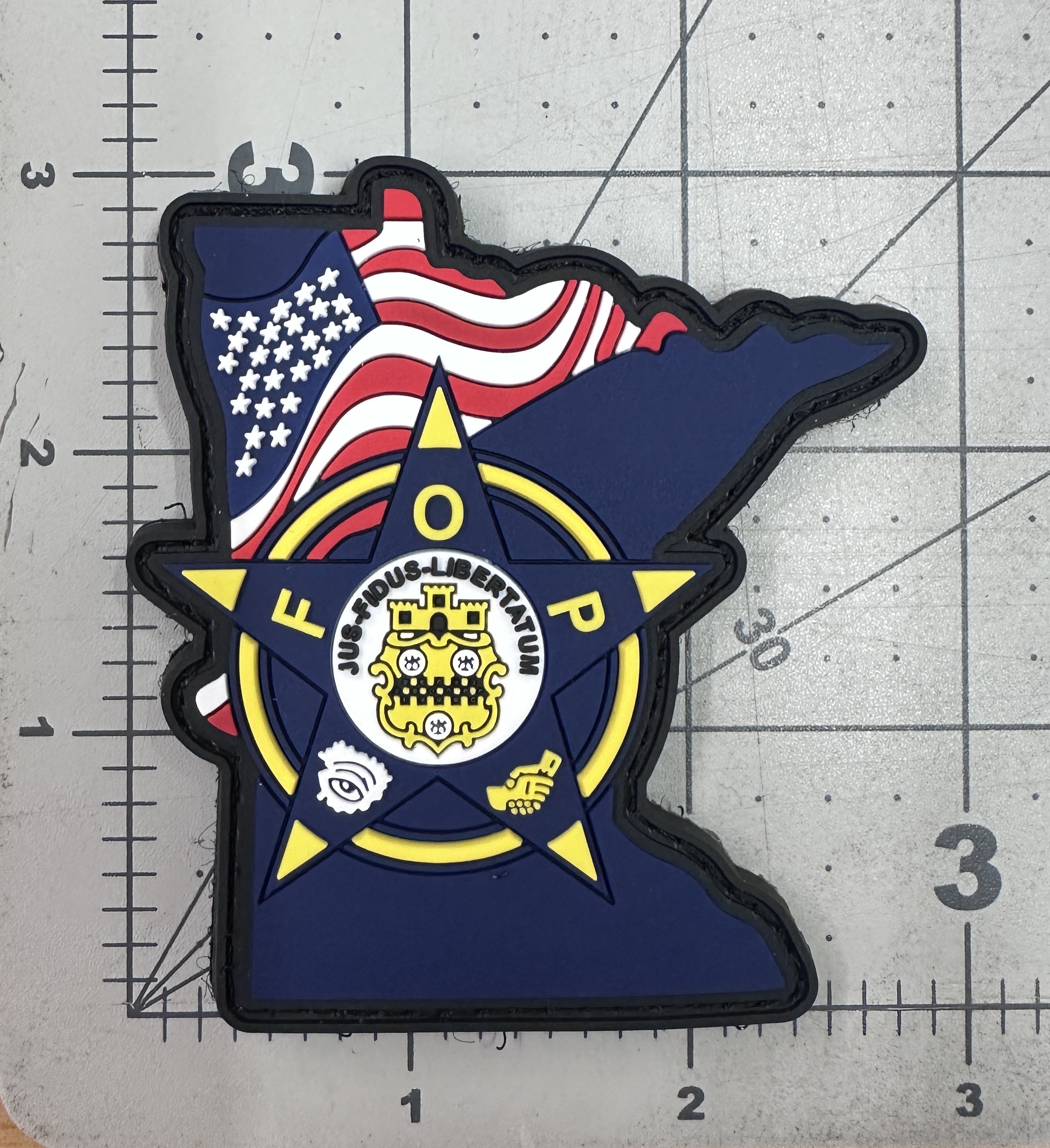 3" MN FOP PVC Hook & Loop Patch