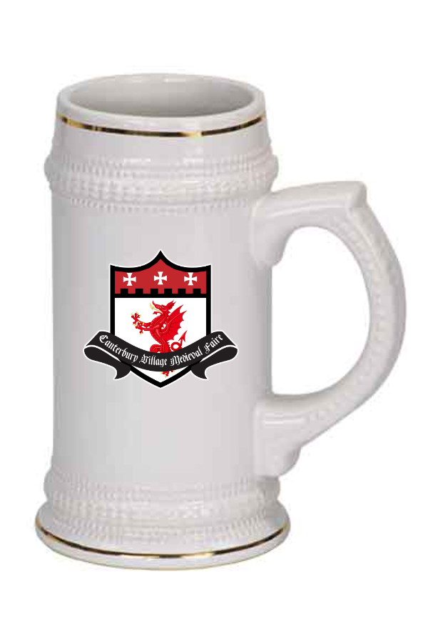 White 18 oz. Ceramic Stein