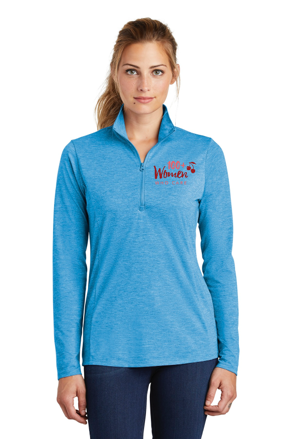 Women s PosiCharge  Tri-Blend Wicking 1/4-Zip Pullover