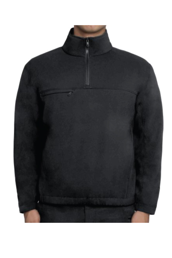 SUBDUDED EMBROIDERED LOGO <BR> Blauer Softshell Fleece Pullover 1/4 zip