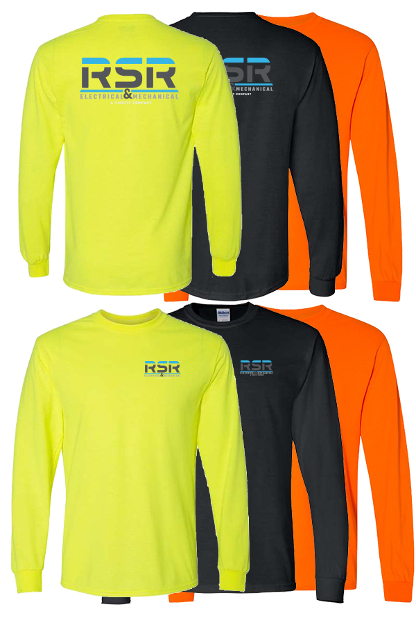 Men's Poly/Cotton Long Sleeve T-Shirt With Back Logo