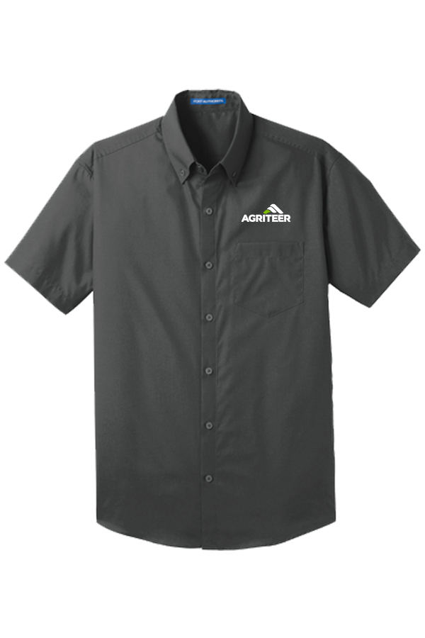 Short Sleeve Button Down Poplin Shirt