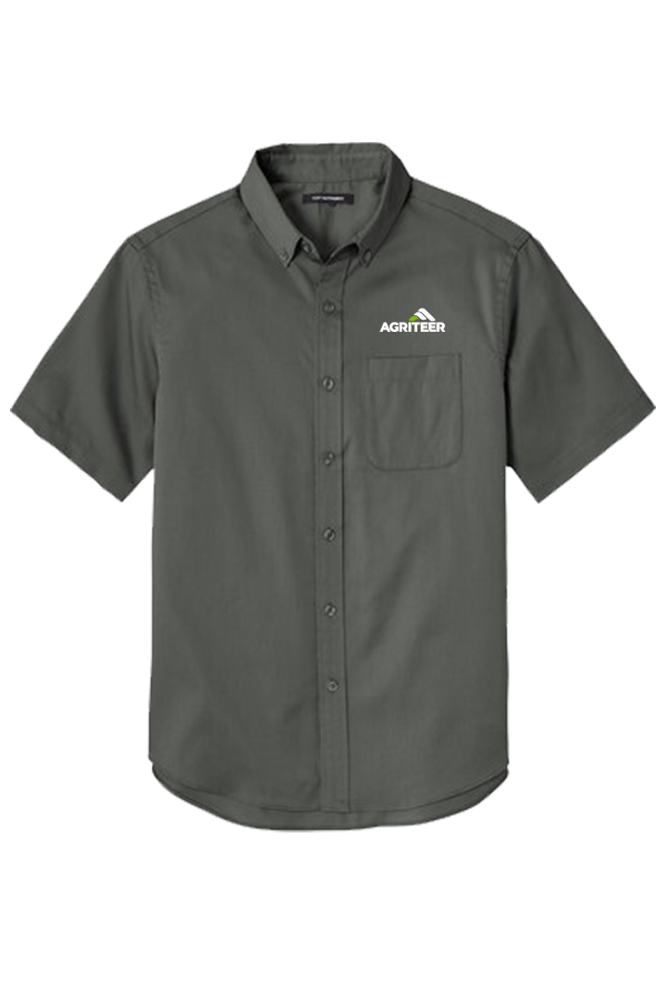 Short Sleeve Button Down Twill Shirt