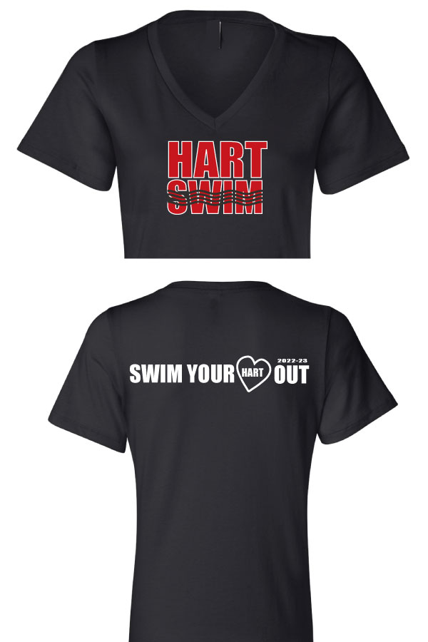 Soft Style Ladies V-Neck- Hart Swim is providing every swimmer this shirt in the spirit pack, this is for an extra or a parent