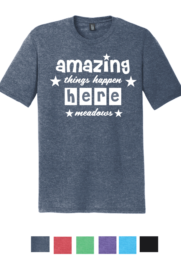 Amazing things happen here Unisex Adult Soft t-shirt