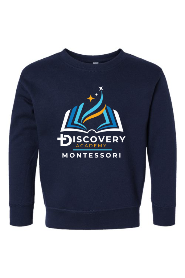 Toddler Fleece Crewneck Sweatshirt. Montessori Logo