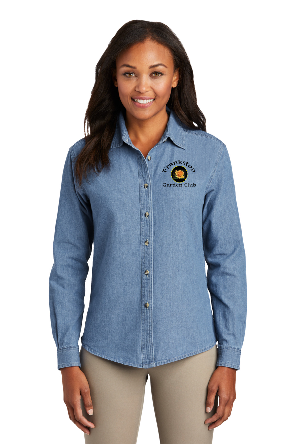 Port & Co Women's Long Sleeve Denim Shirt