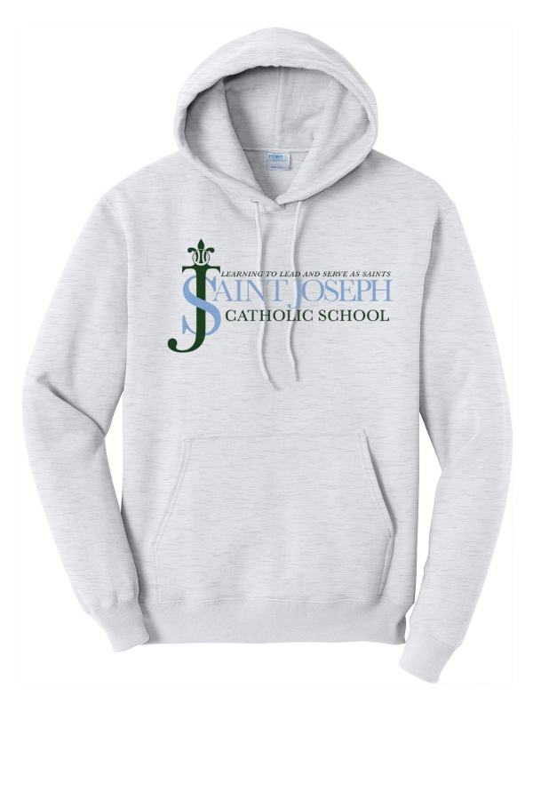 Saint Joseph Catholic School Pendant Adult Port & Co Core Fleece Pullover Hooded Sweatshirt