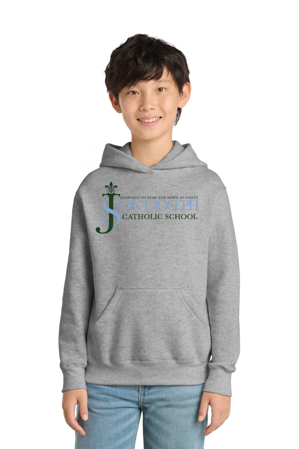 Saint Joseph Catholic School Pendant Youth Port & Co Youth Core Fleece Pullover Hooded Sweatshirt
