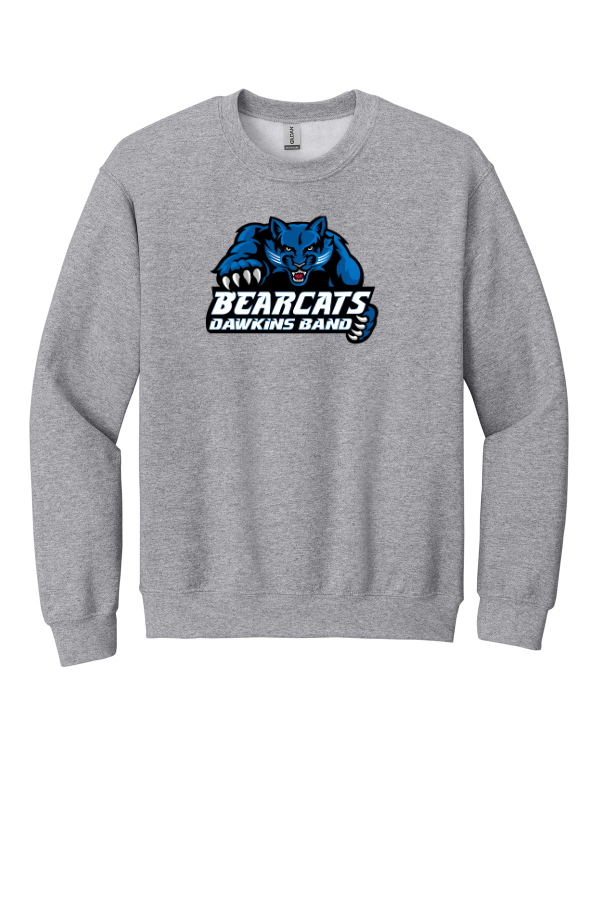 Gildan Heavy Blend Crewneck Sweatshirt printed full front for Dawkins Band