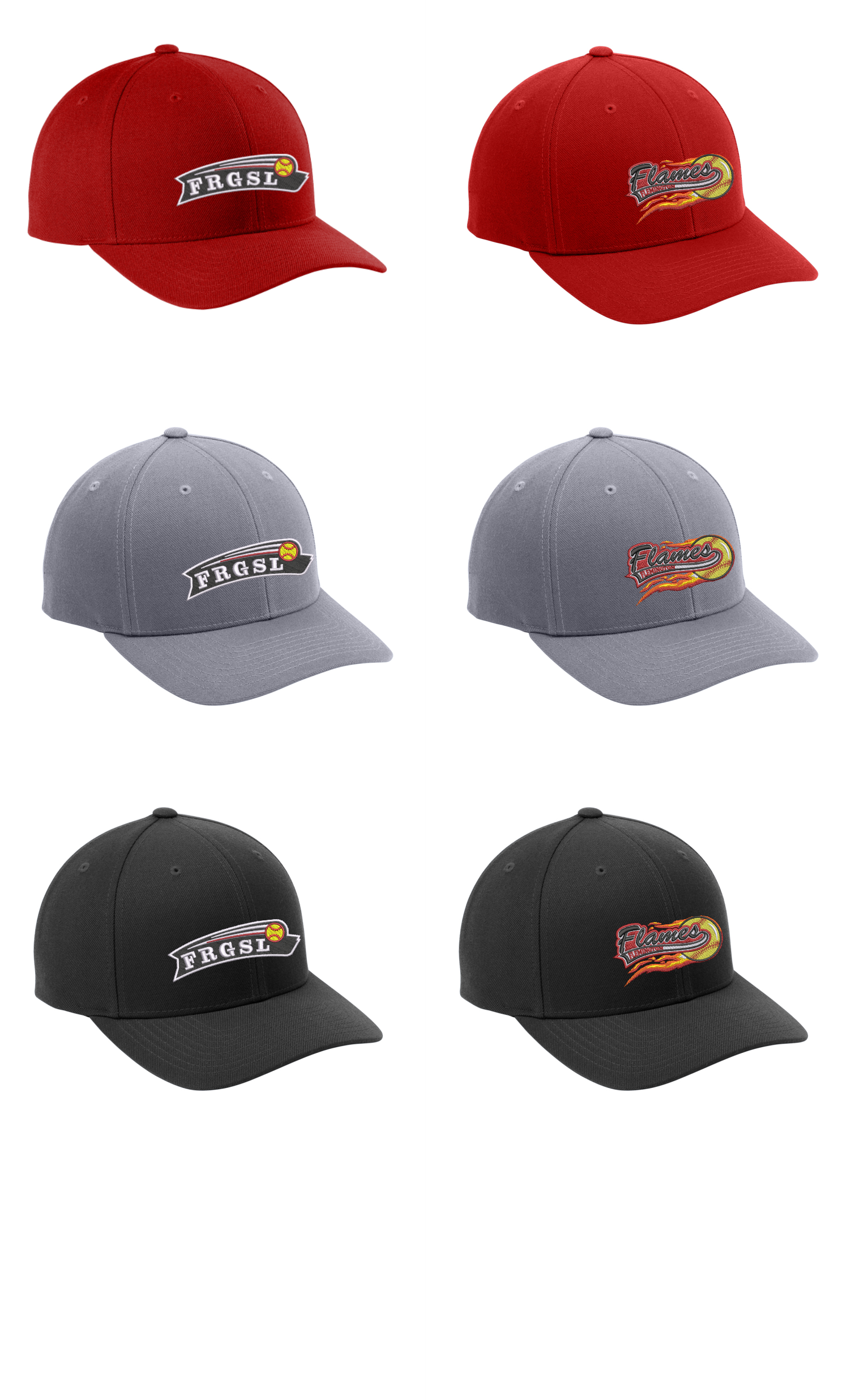 Sport-Tek Yupoong Curve Bill Snapback Cap embroidered on front