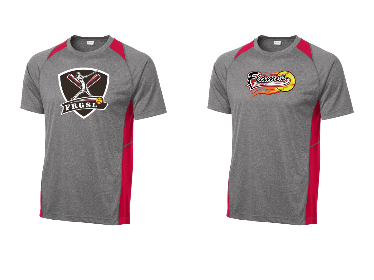 Adult Sport-Tek Heather Colorblock Contender Tee printed full front