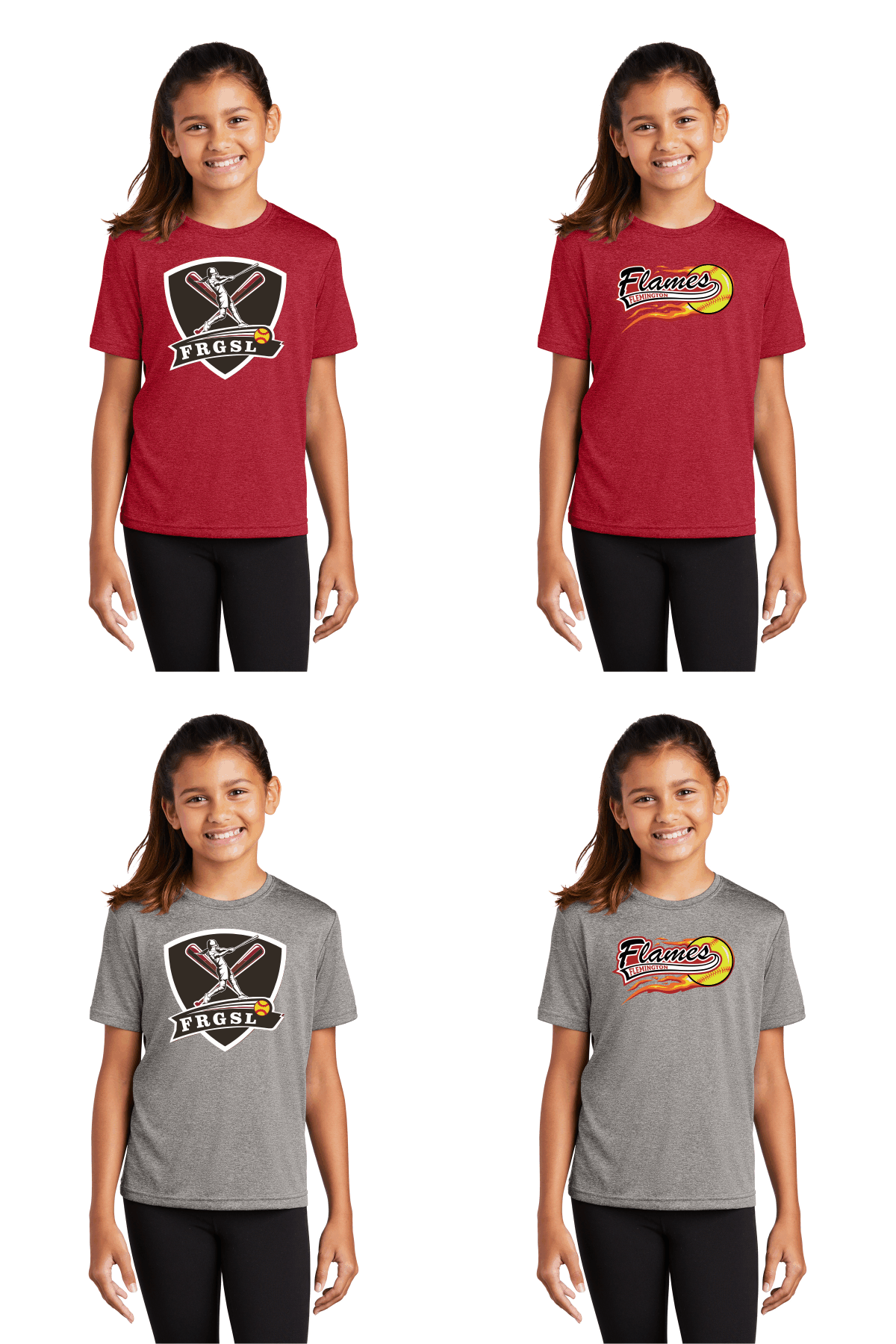 Sport-Tek Youth Heather Contender Tee printed full front