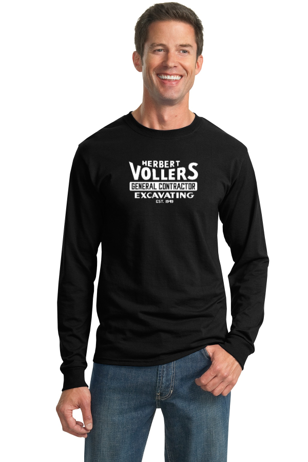 Jerzees - Dri-Power 50/50 Cotton/Poly Long Sleeve T-Shirt - Herbert Vollers Retro Design - Printed