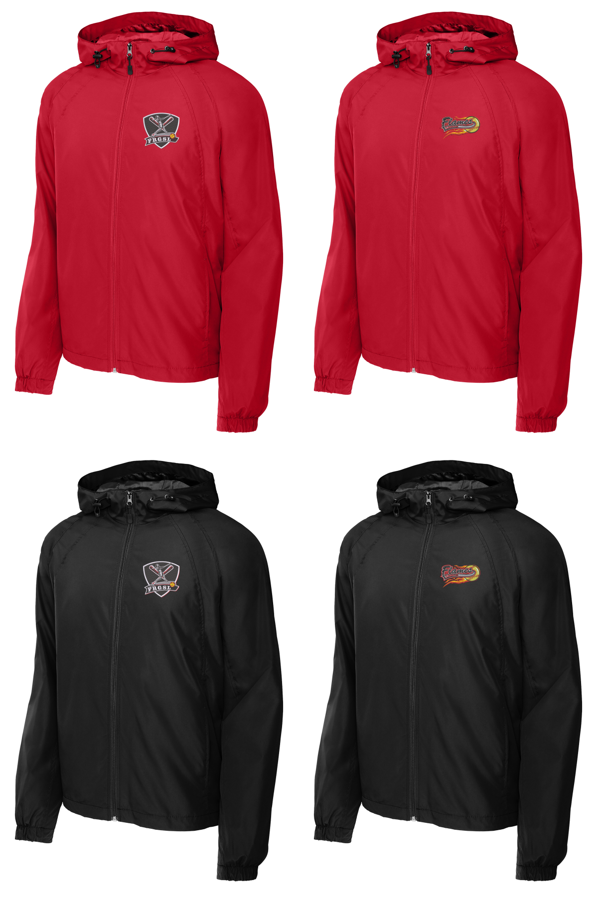 Sport-Tek Hooded Raglan Jacket embroidered left chest