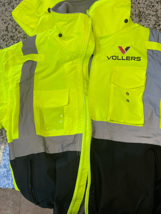 ANSI/ISEA LIME/BLACK Class 3 Waterproof Bomber Jacket with Removable Liner Printed Left Chest