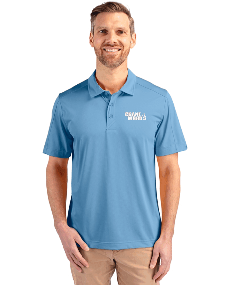 Cutter & Buck Prospect Eco Textured Stretch Recycled Men's Short Sleeve Polo embroidered