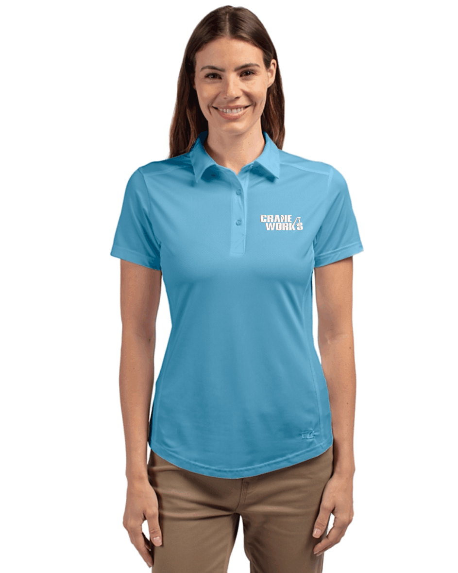 Cutter & Buck Prospect Eco Textured Stretch Recycled Women's Short Sleeve Polo embroidered
