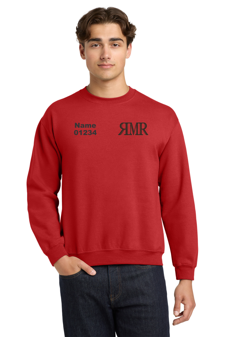 Red Gildan Heavy Blend Crewneck Sweatshirt