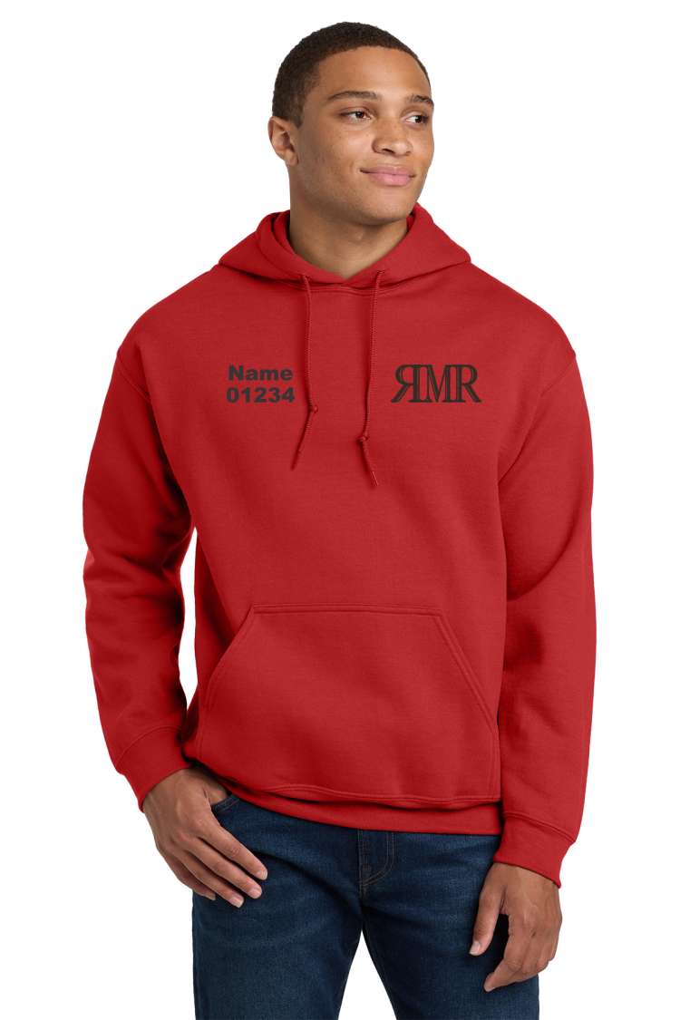 Red Gildan Heavy Blend Hooded Sweatshirt