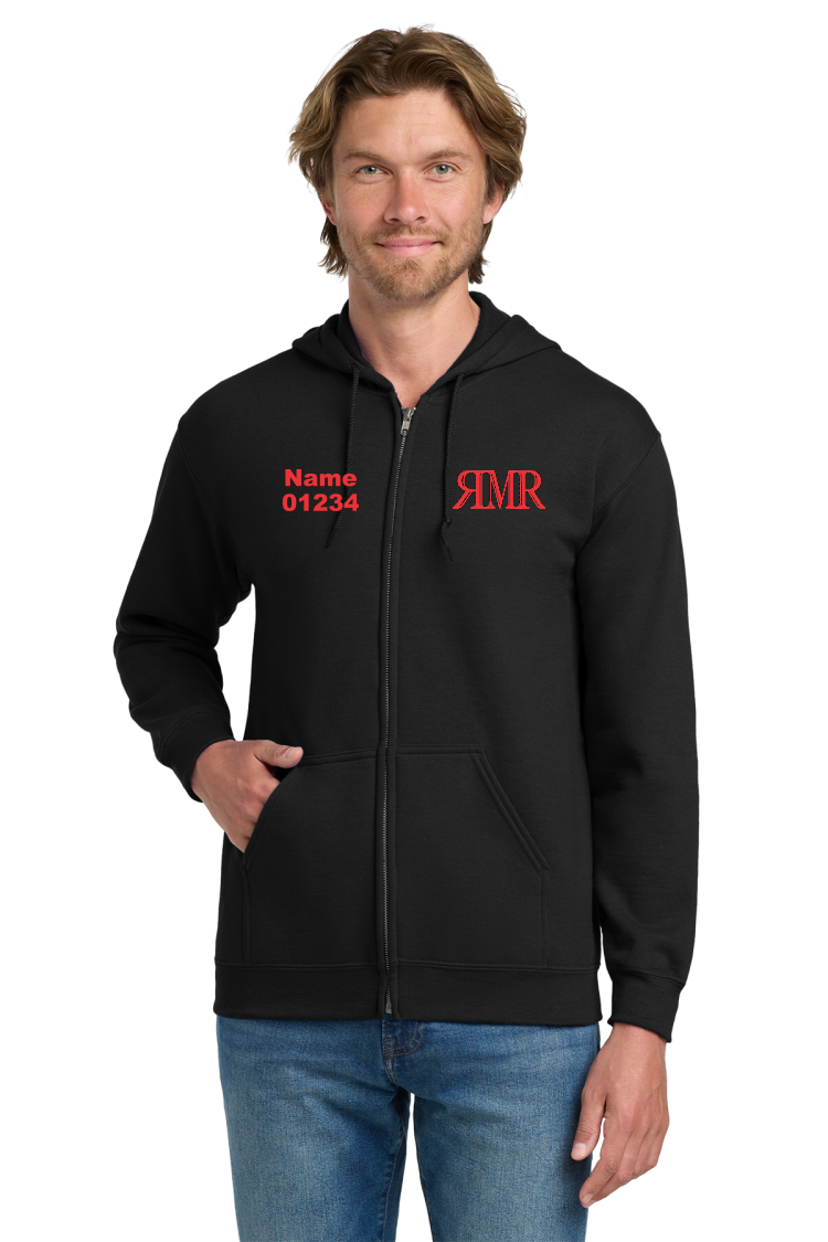 Black Gildan Heavy Blend Full-Zip Hooded Sweatshirt
