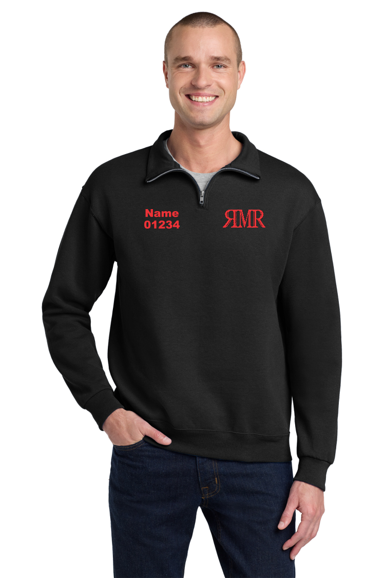 Black Jerzees 1/4-Zip Cadet Collar Sweatshirt