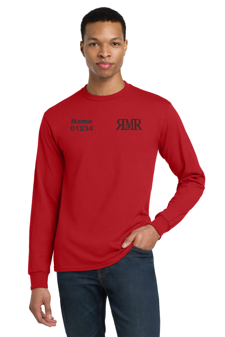 Red Gildan 50/50 Cotton/Poly Long Sleeve T-Shirt
